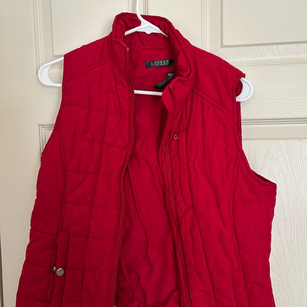 Ralph Lauren Women's Vibrant Red Quilted Vest